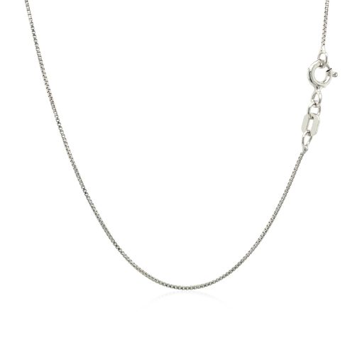 Sterling Silver Rhodium Plated Box Chain (0.70 mm) - Image 3