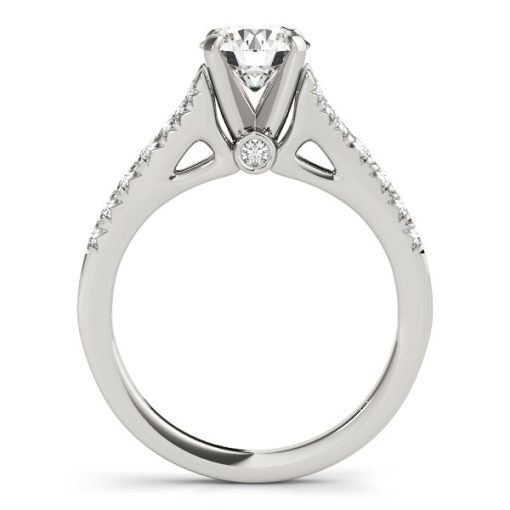 14k White Gold Split Shank Prong Set Diamond Engagement Ring (1 3/8 cttw) - Image 2