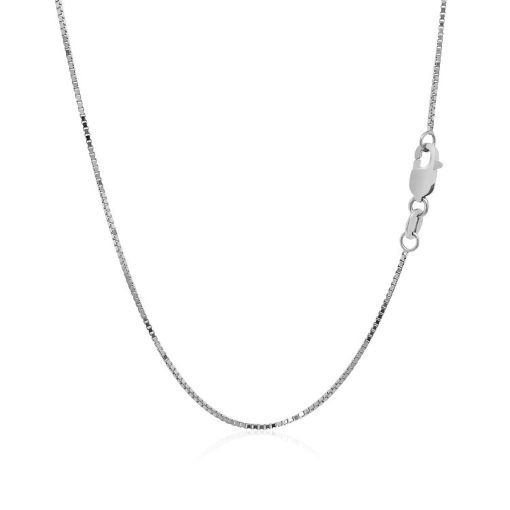 18k White Gold Box Chain 0.8mm (0.78 mm) - Image 3