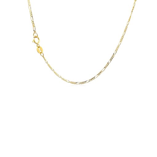 14k Yellow Gold Solid Figaro Chain (1.30 mm) - Image 4