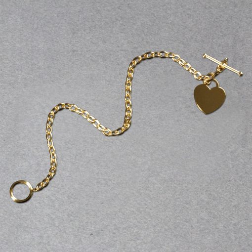 Toggle Bracelet with Heart Charm in 14k Yellow Gold (4.80 mm) - Image 5