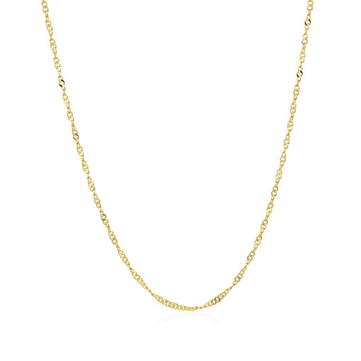 14k Yellow Gold Singapore Style Adjustable Chain (1.40 mm) - Image 2