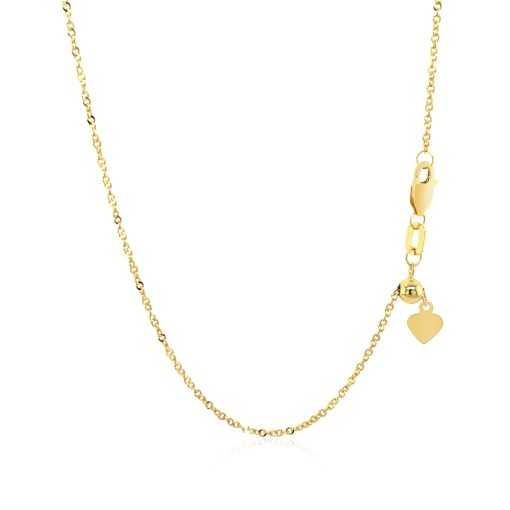 14k Yellow Gold Singapore Style Adjustable Chain (1.40 mm) - Image 3