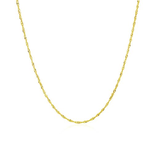 14k Yellow Gold Singapore Chain (1.10 mm) - Image 2