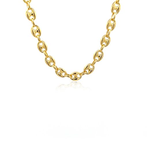 14k Yellow Gold Puffed Mariner Link Chain (6.80 mm) - Image 2