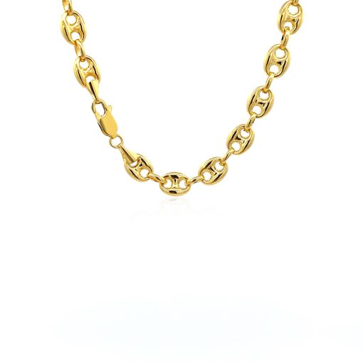 14k Yellow Gold Puffed Mariner Link Chain (6.80 mm) - Image 4