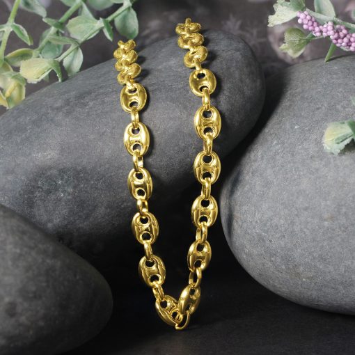14k Yellow Gold Puffed Mariner Link Chain (6.80 mm) - Image 5