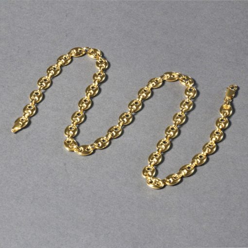 14k Yellow Gold Puffed Mariner Link Chain (6.80 mm) - Image 6