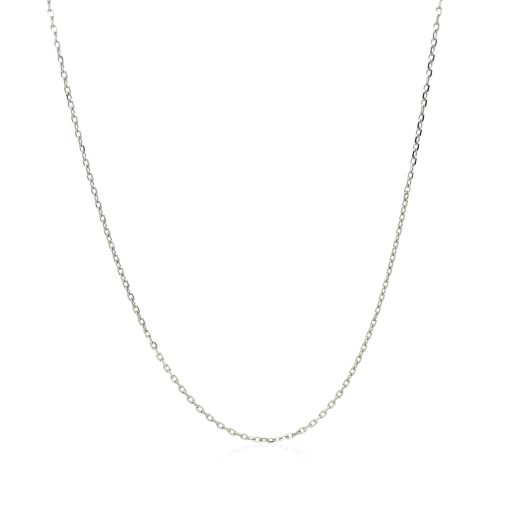 Sterling Silver Rhodium Plated Cable Chain (0.80 mm) - Image 2