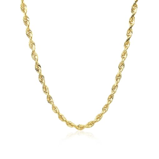 10k Yellow Gold Solid Diamond Cut Rope Chain (3.00 mm) - Image 2