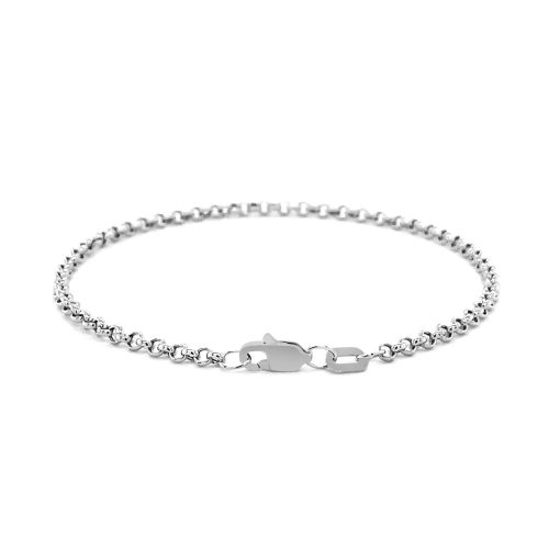 14k White Gold Rolo Bracelet  (2.50 mm) - Image 3