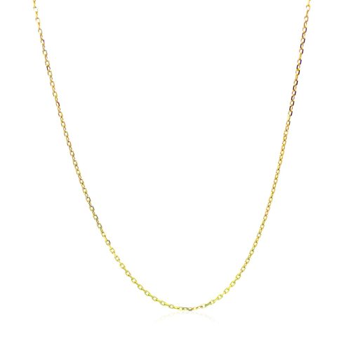 14k Yellow Gold Diamond Cut Cable Link Chain (0.87 mm) - Image 2