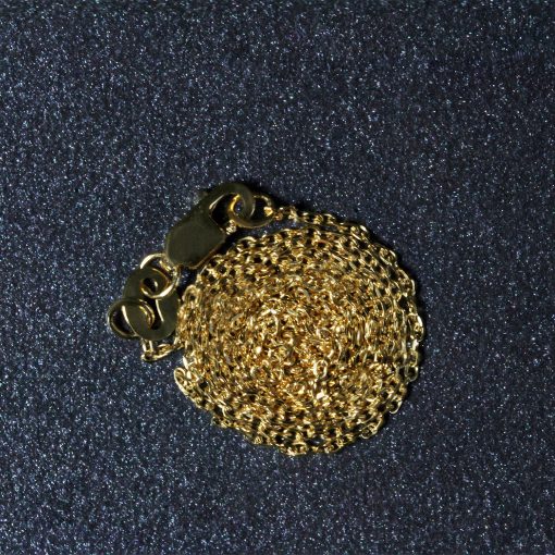 14k Yellow Gold Diamond Cut Cable Link Chain (0.87 mm) - Image 5