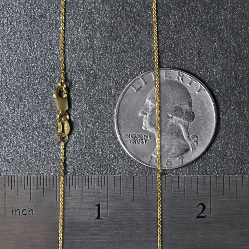 14k Yellow Gold Diamond Cut Cable Link Chain (0.87 mm) - Image 6