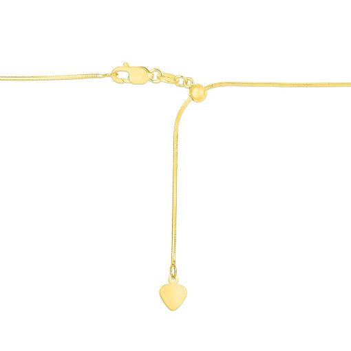 14k Yellow Gold Adjustable Snake Chain (0.80 mm) - Image 3