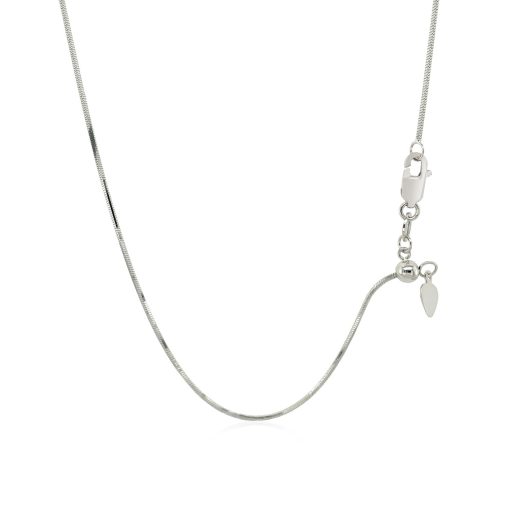 14k White Gold Adjustable Snake Chain (0.80 mm) - Image 3