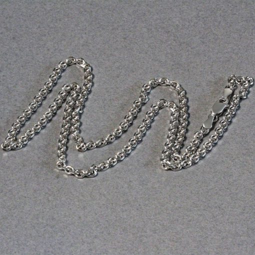 14k White Gold Diamond Cut Cable Link Chain (2.90 mm) - Image 5