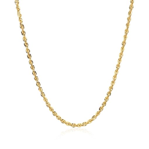 10K Yellow Gold Hollow Diamond Cut Rope Chain (2.00 mm) - Image 2