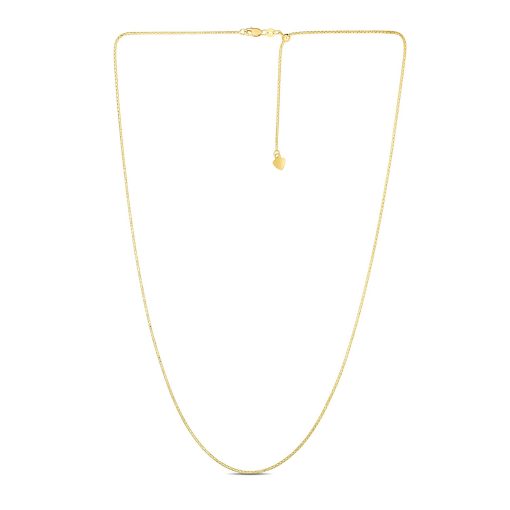 14k Yellow Gold Adjustable Popcorn Chain (1.10 mm) - Image 2
