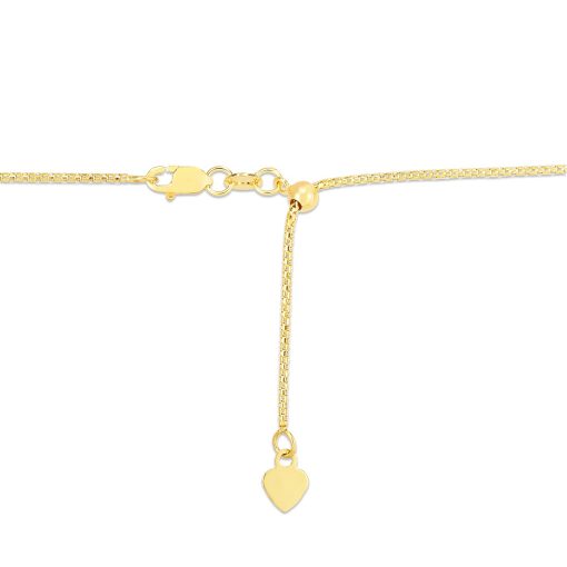 14k Yellow Gold Adjustable Popcorn Chain (1.10 mm) - Image 3