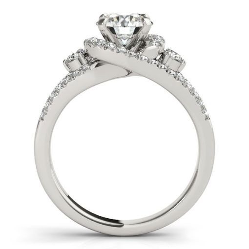14k White Gold Split Shank Halo Bypass Diamond Engagement Ring (1 3/4 cttw) - Image 2