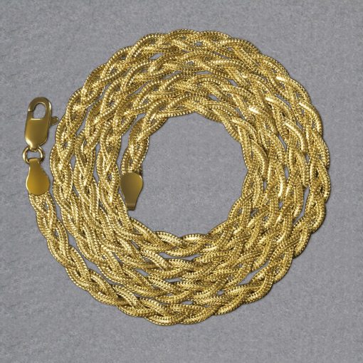14k Yellow Gold Braided Chain (3.50 mm) - Image 6