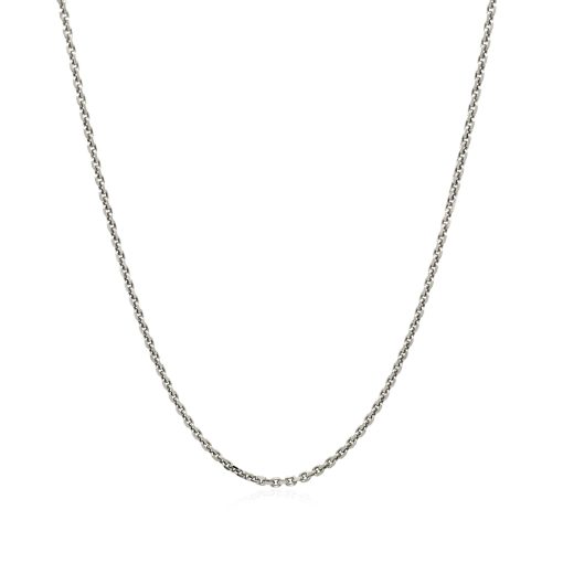 Sterling Silver Rhodium Plated Cable Chain (1.40 mm) - Image 2