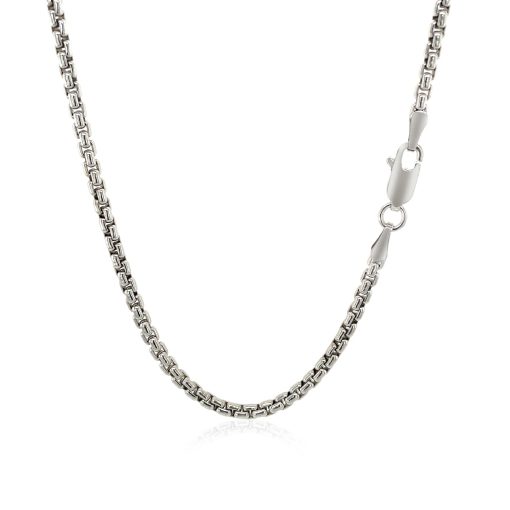 14k White Gold Round Box Chain (2.50 mm) - Image 3