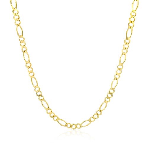 14k Yellow Gold Solid Figaro Chain (2.80 mm) - Image 2