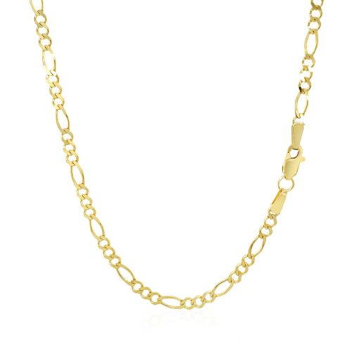 14k Yellow Gold Solid Figaro Chain (2.80 mm) - Image 3