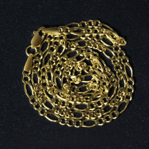 14k Yellow Gold Solid Figaro Chain (2.80 mm) - Image 5