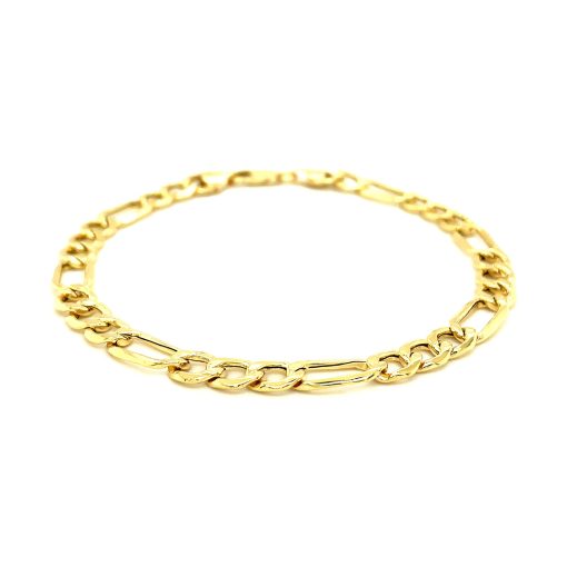14k Yellow Gold Lite Figaro Bracelet (6.60 mm) - Image 2