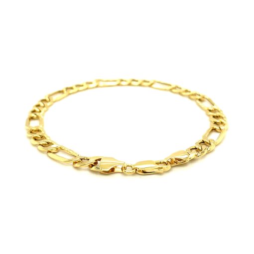 14k Yellow Gold Lite Figaro Bracelet (6.60 mm) - Image 3