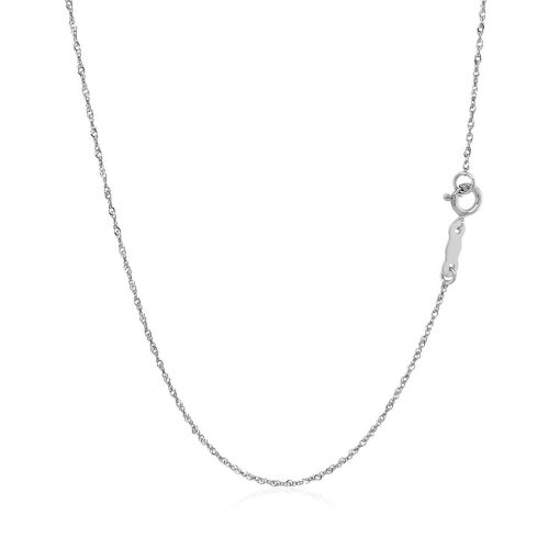 14k White Gold Singapore Chain 0.8mm (0.81 mm) - Image 3