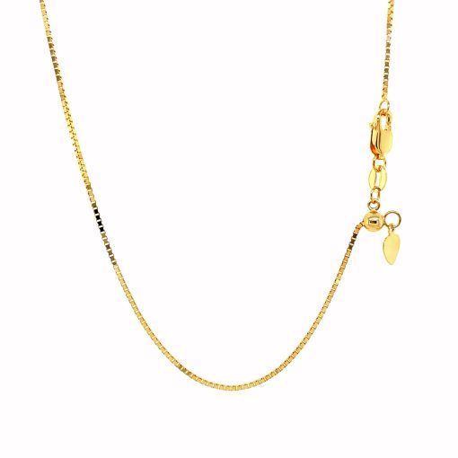 14k Yellow Gold Adjustable Box Chain (0.85 mm) - Image 2