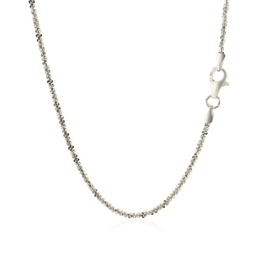 Rhodium Plated Sterling Silver Sparkle Style Chain (1.60 mm) - Image 3