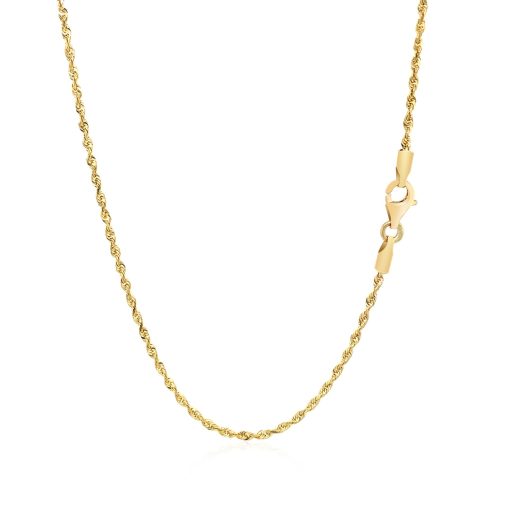 14k Yellow Gold Solid Diamond Cut Rope Chain (1.60 mm) - Image 3