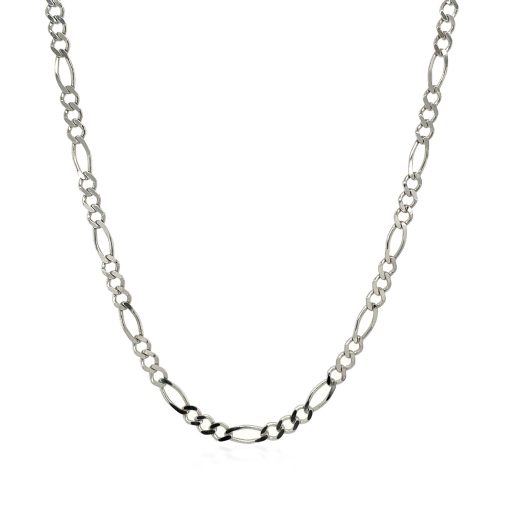 14k White Gold Solid Figaro Chain (2.60 mm) - Image 2