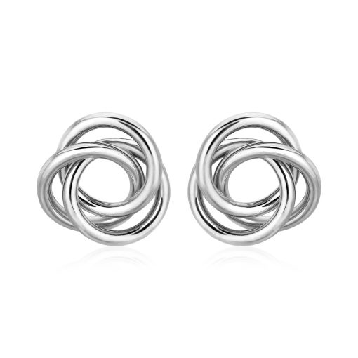 Polished Open Love Knot Earrings in Sterling Silver