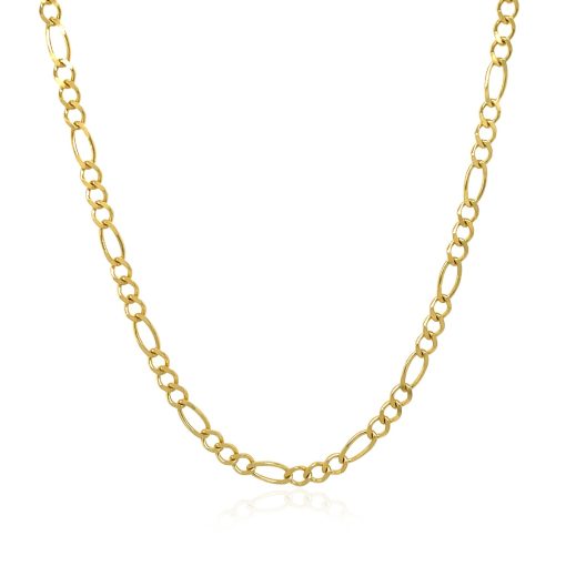 10k Yellow Gold Solid Figaro Chain (2.60 mm) - Image 2