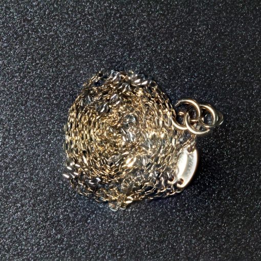 Diamond Cut Bead Links Pendant Chain in Two Tone Gold (3.50 mm) - Image 4
