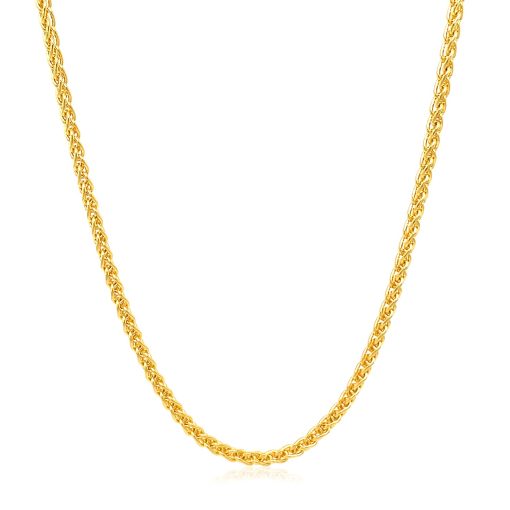 14k Yellow Gold Round Wheat Chain (2.10 mm) - Image 2