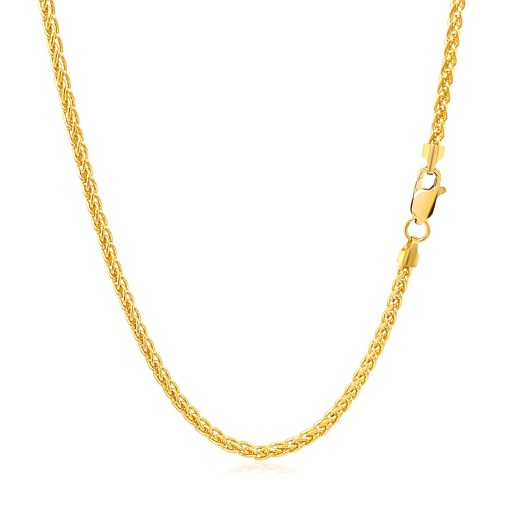 14k Yellow Gold Round Wheat Chain (2.10 mm) - Image 3