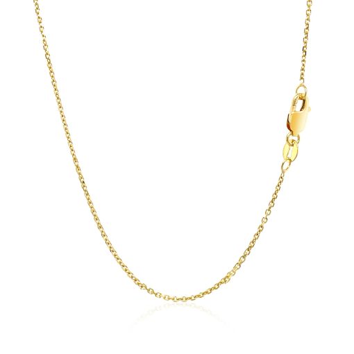 14k Yellow Gold Diamond Cut Cable Link Chain (1.10 mm) - Image 3