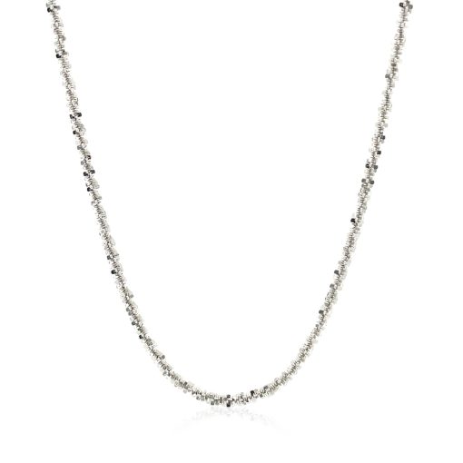 Rhodium Plated 2.2mm Sterling Silver Sparkle Style Chain (2.20 mm) - Image 2
