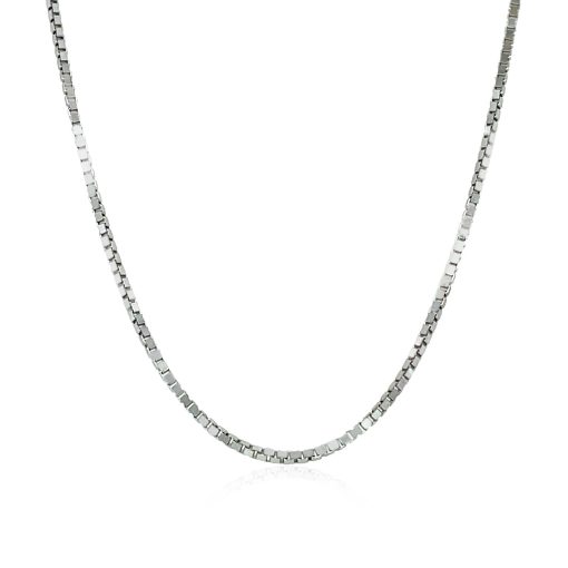 14k White Gold Classic Box Chain (1.10 mm) - Image 2