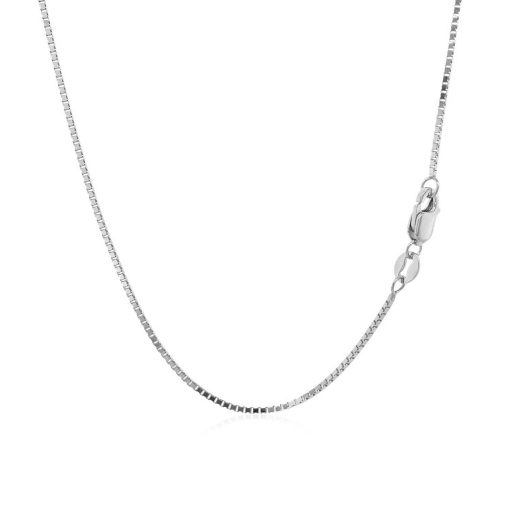 14k White Gold Classic Box Chain (0.85 mm) - Image 3