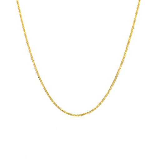 14k Yellow Gold Round Wheat Chain (1.00 mm) - Image 2