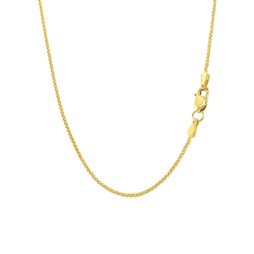 14k Yellow Gold Round Wheat Chain (1.00 mm) - Image 3