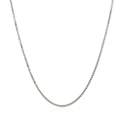 Sterling Silver Rhodium Plated Box Chain (1.10 mm) - Image 2